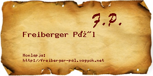 Freiberger Pál névjegykártya